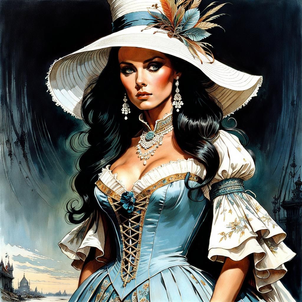 Martine Beswick as sister Hyde