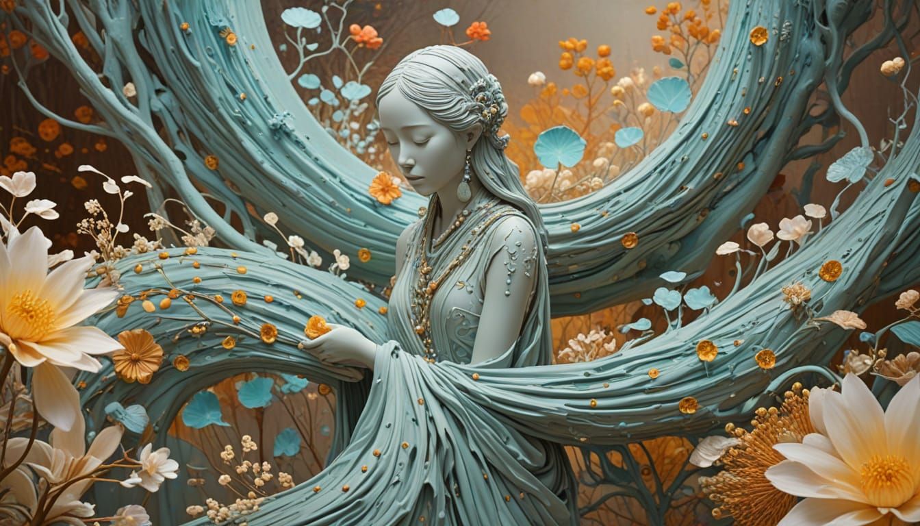 Tender strength blooms amidst whispers of quiet despair