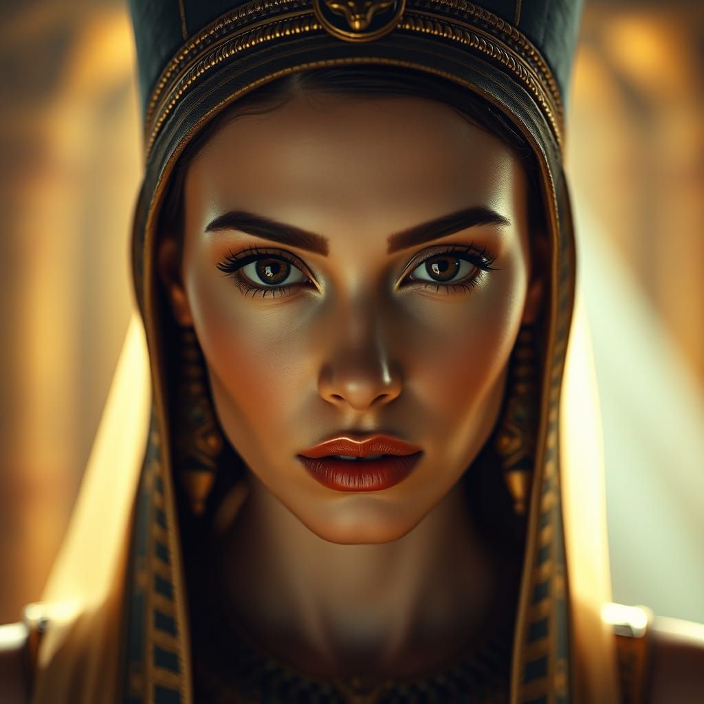 Ethereal Goddess in Ancient Egyptian Splendor