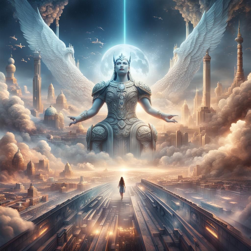 Epic Goddess in Dramatic Digital Matte Painting
