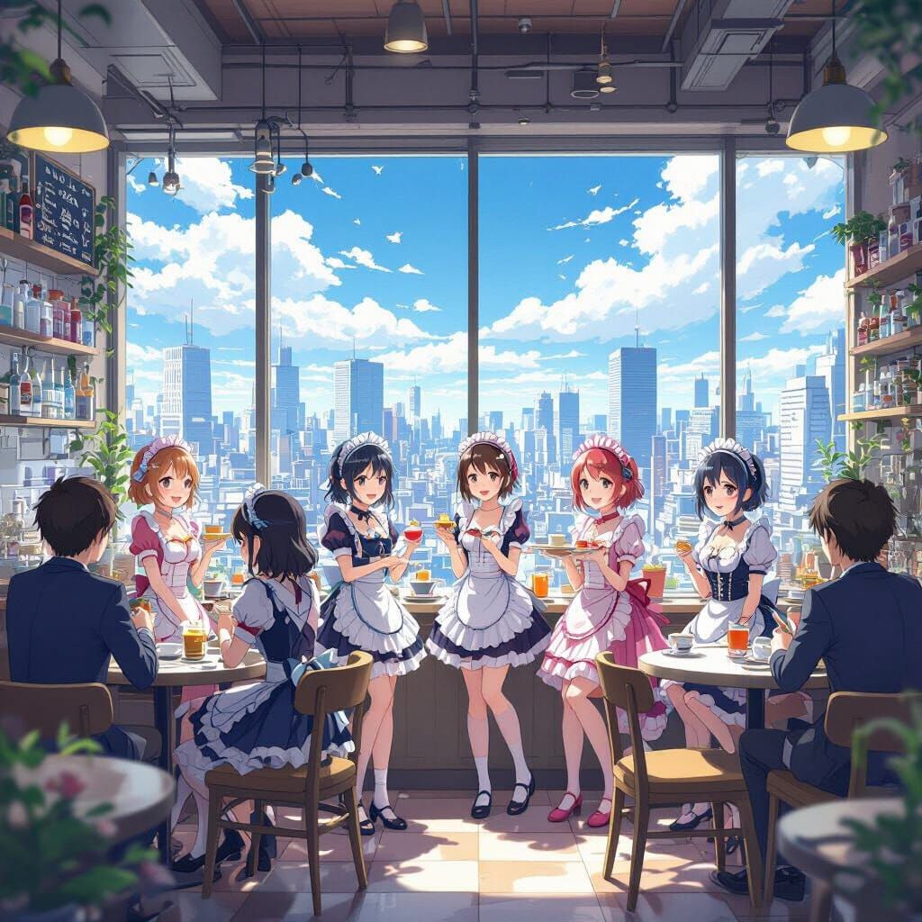 Futuristic Anime Maid Cafe in Tokyo