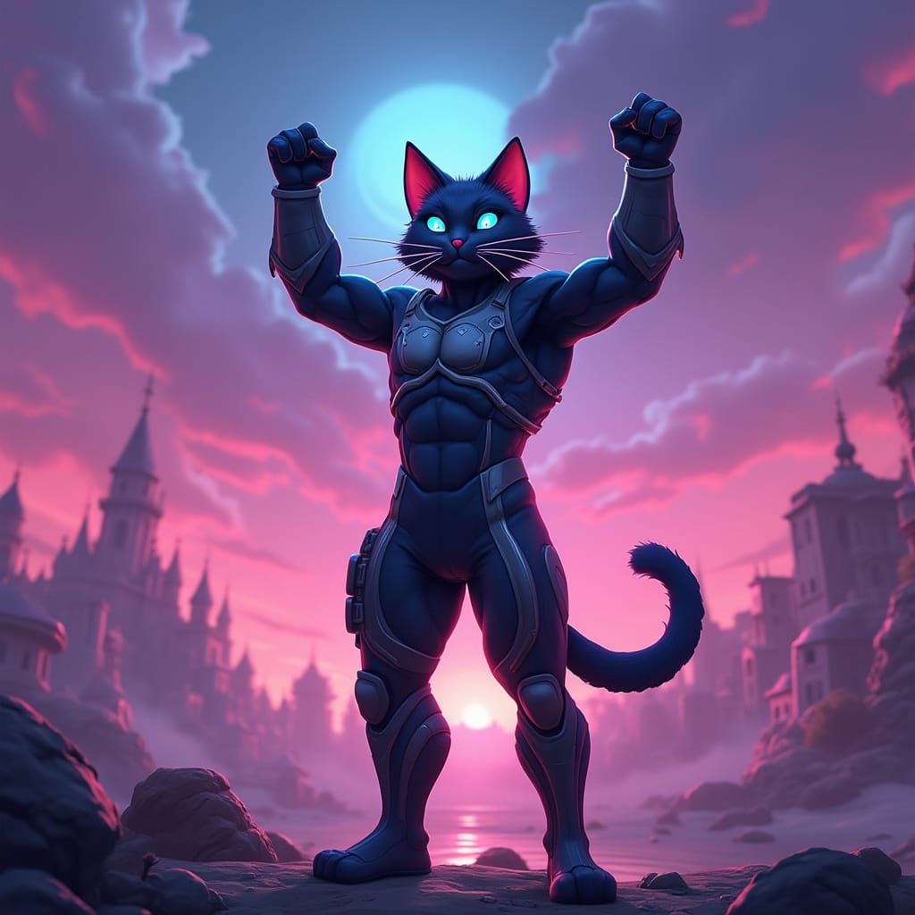 Meowscles Wins: A Fortnite Victory in Neo-Futurism