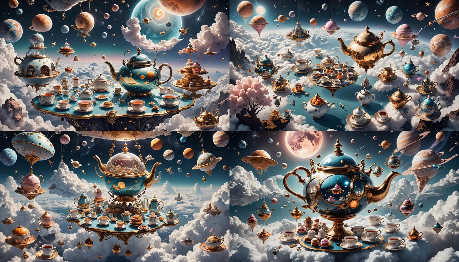 Fantastical Tea Party in Floating Teapot