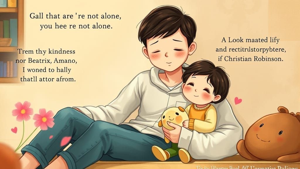 Comforting Parent and Child in Storybook Illustration Style