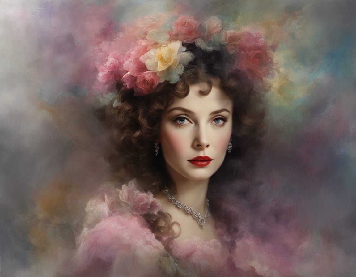 Vivien Leigh Portrait in Impasto Chalk Art Style