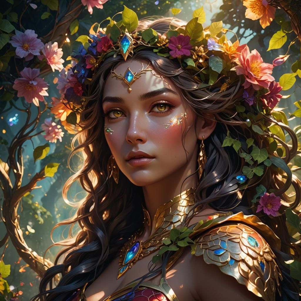 Ethereal Goddess Portrait in Fantasy Realism