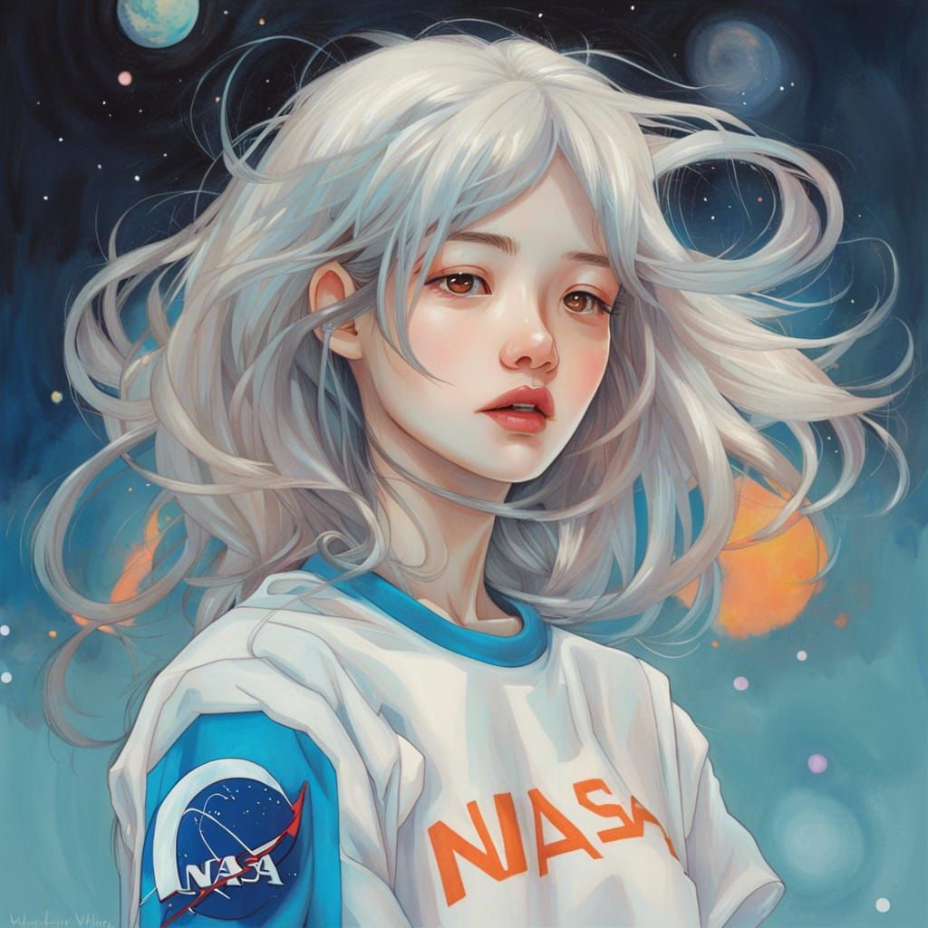 girl with a nasa tshirt