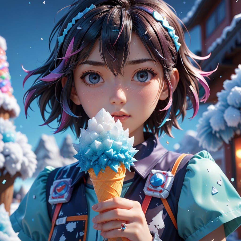 REI AMI Snowcone in 3D Anime Art