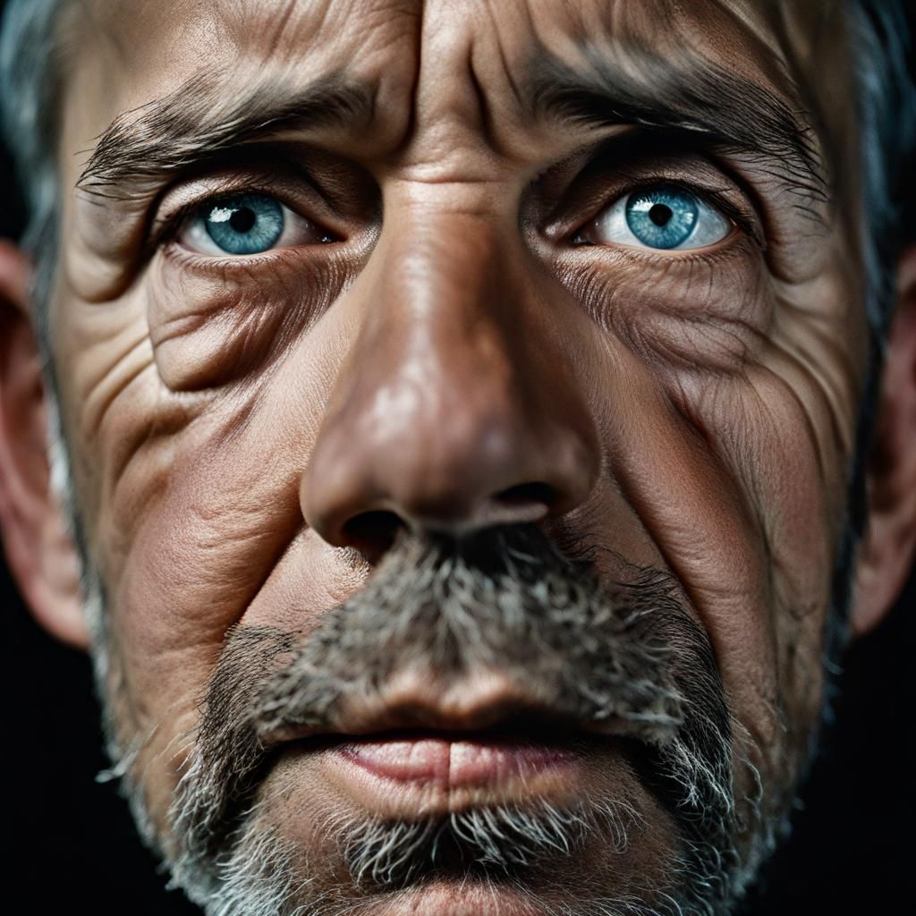 Sad Man Portrait in Professional Photography Style