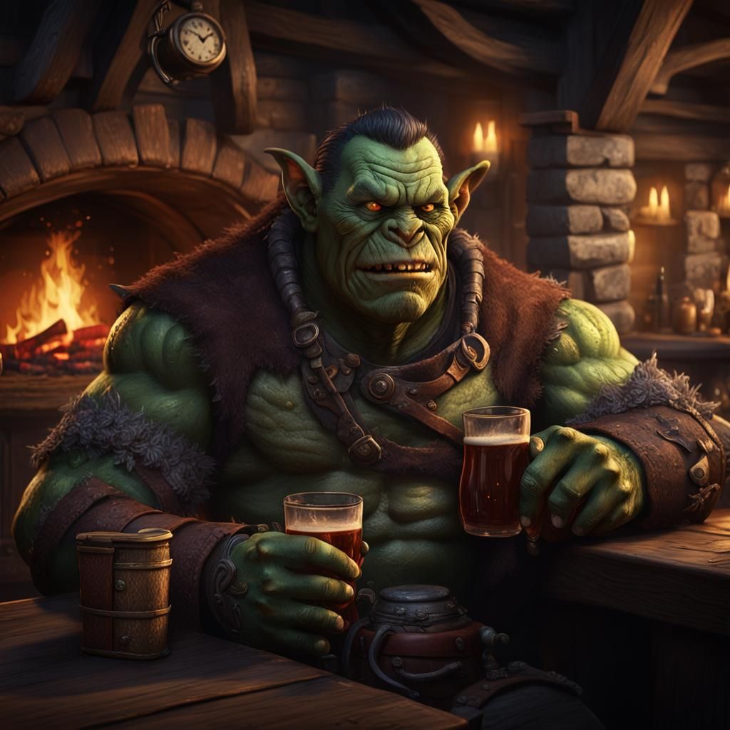 Orc in a tavern.