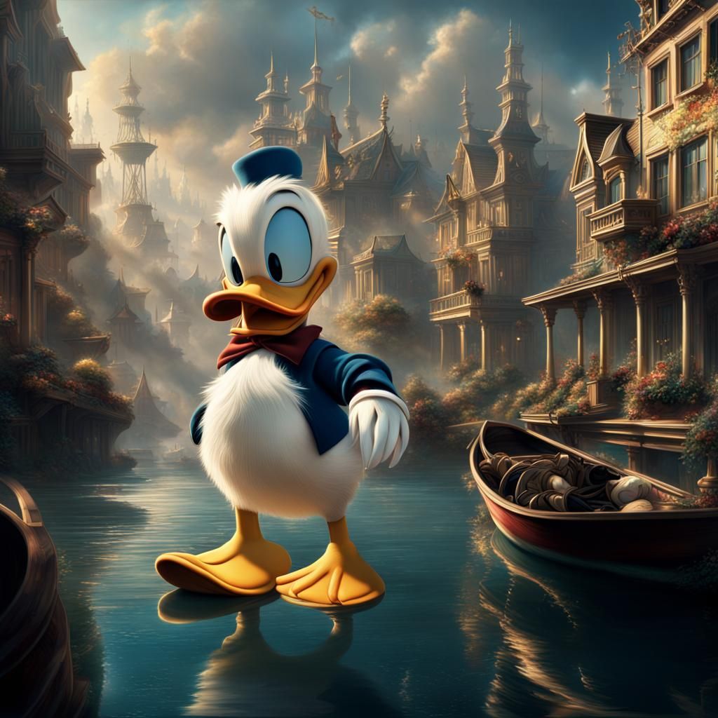 Cinematic Digital Painting of Donald Duck