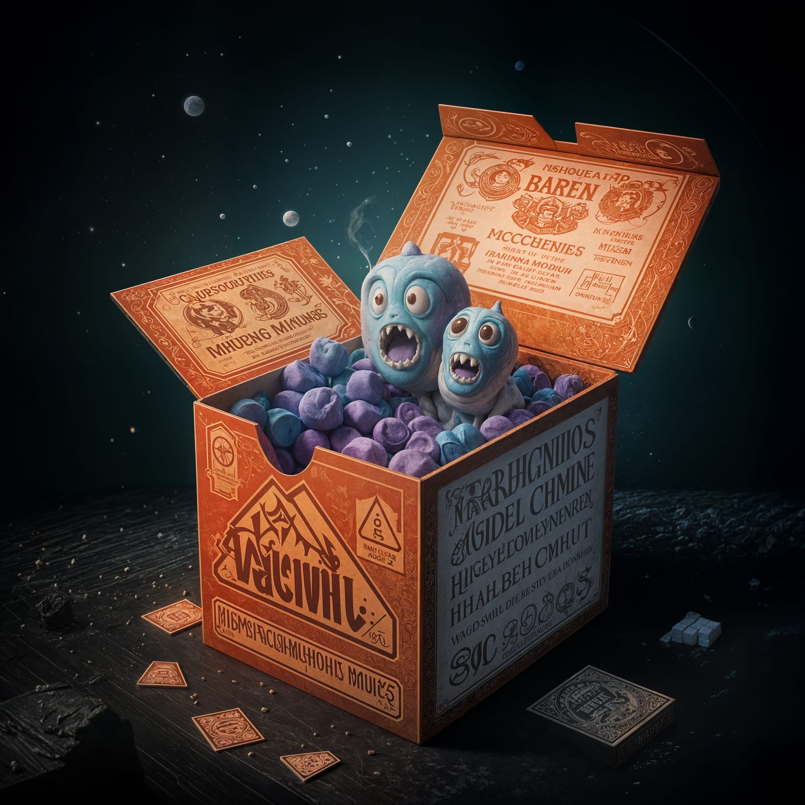 Mischievous Marshmallows Spring to Life: Fantasy Concept Art