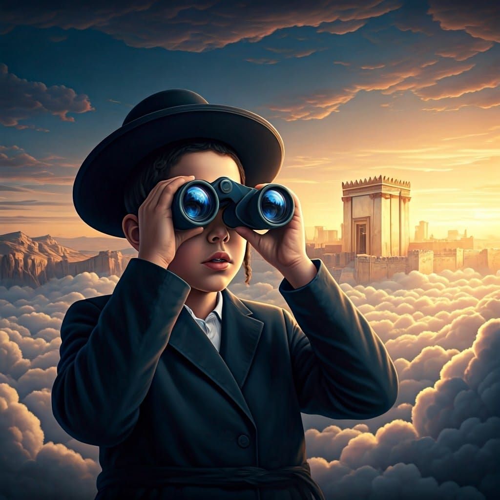Haredi Boy Discovers Majestic Temple in Reflection