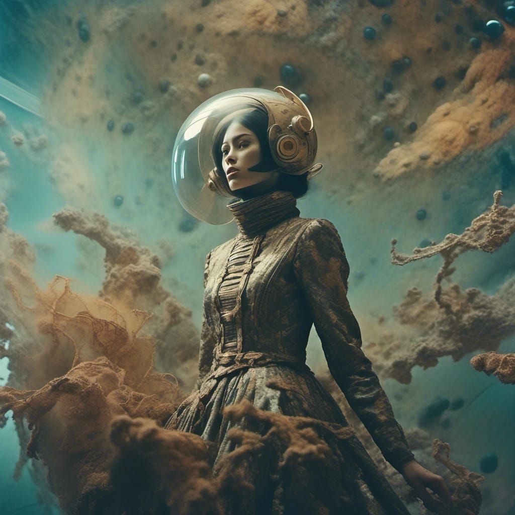 Retro Space Heroine in Liminal Dreamscape