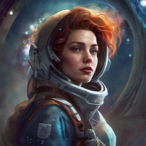 Stunning Female Space Traveler in Futuristic Style