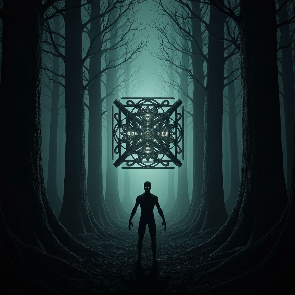 Terrifying Shadow Figure with Mystical Artifact