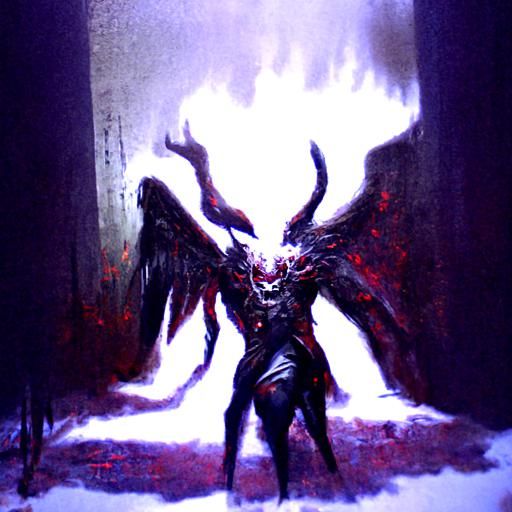 Sinister Xaphan Demon in Flames: A Fantasy Creation