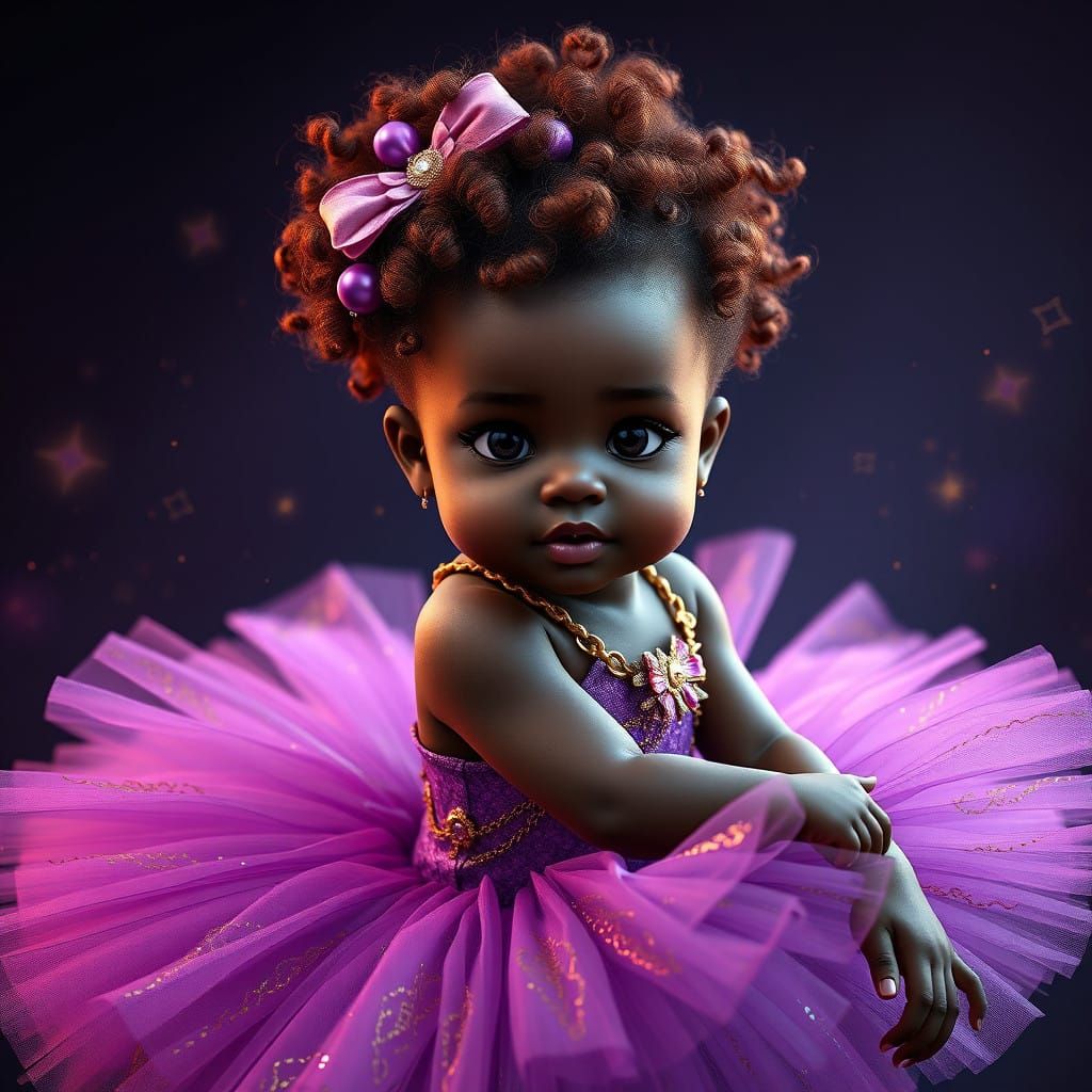 Fantastical Baby Ballerina in Rich Purple and Gold