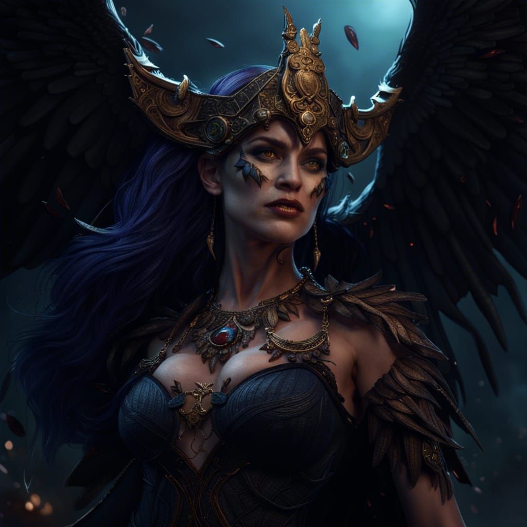 Detailed Matte Painting of Irish Goddess Morrigan