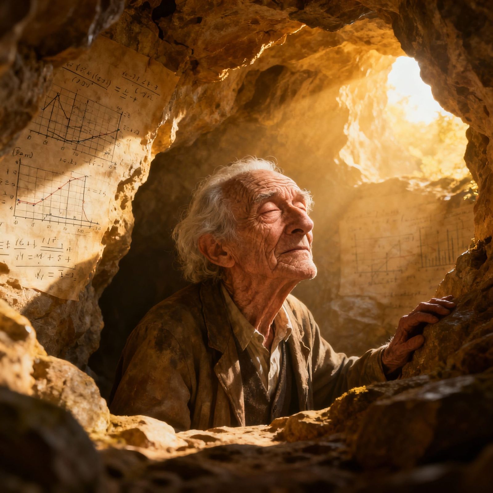 Wise Old Physicist Emerges From Sunlit Cave