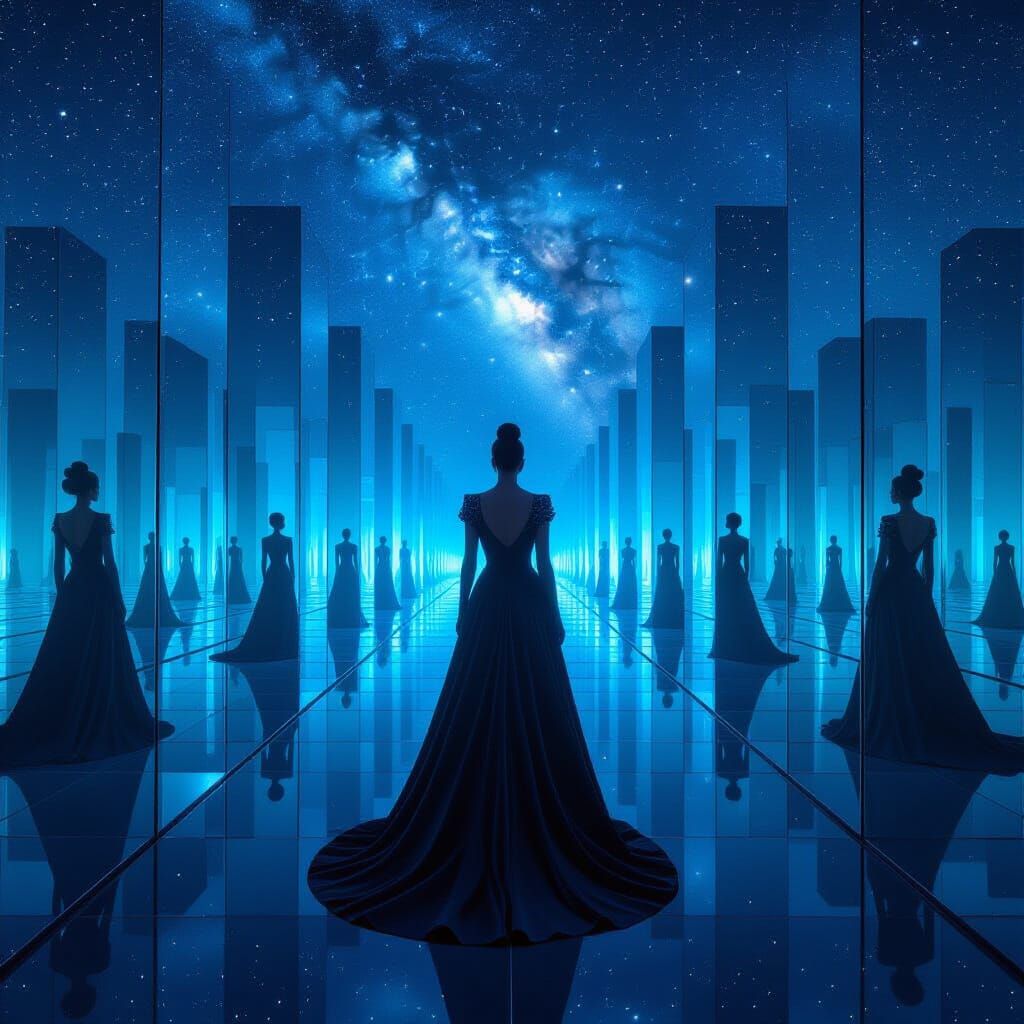 Infinite Mirror Maze: Surreal Dreamscape in 8K