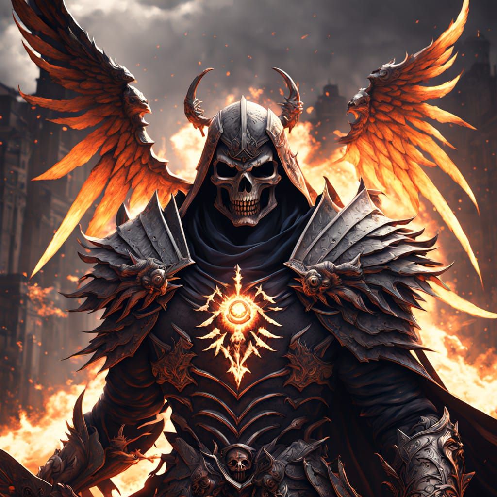 Towering Fallen Angel Samael in Hyper-Realistic Style