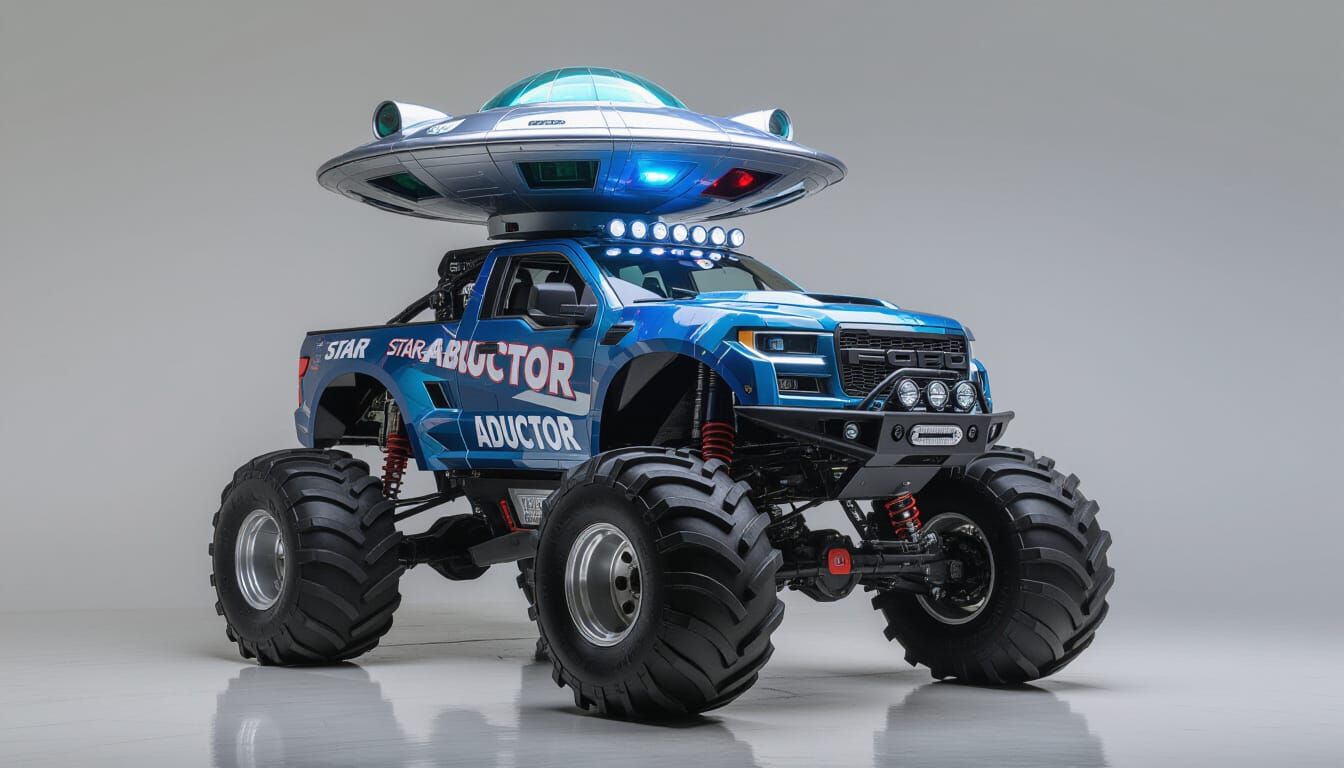 Star Abductor UFO Monster Truck Portrait