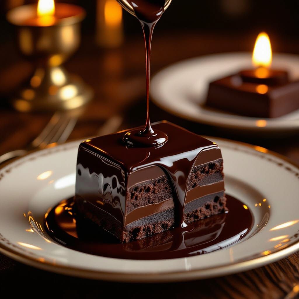 Luxurious Chocolate Drizzle: A Cinematic Masterpiece