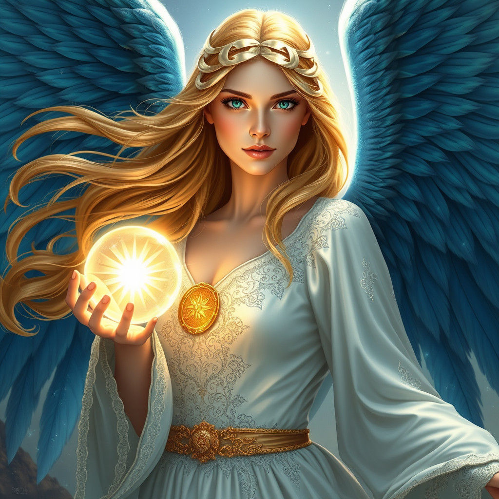 Regal Angel with Magic Ball of Power