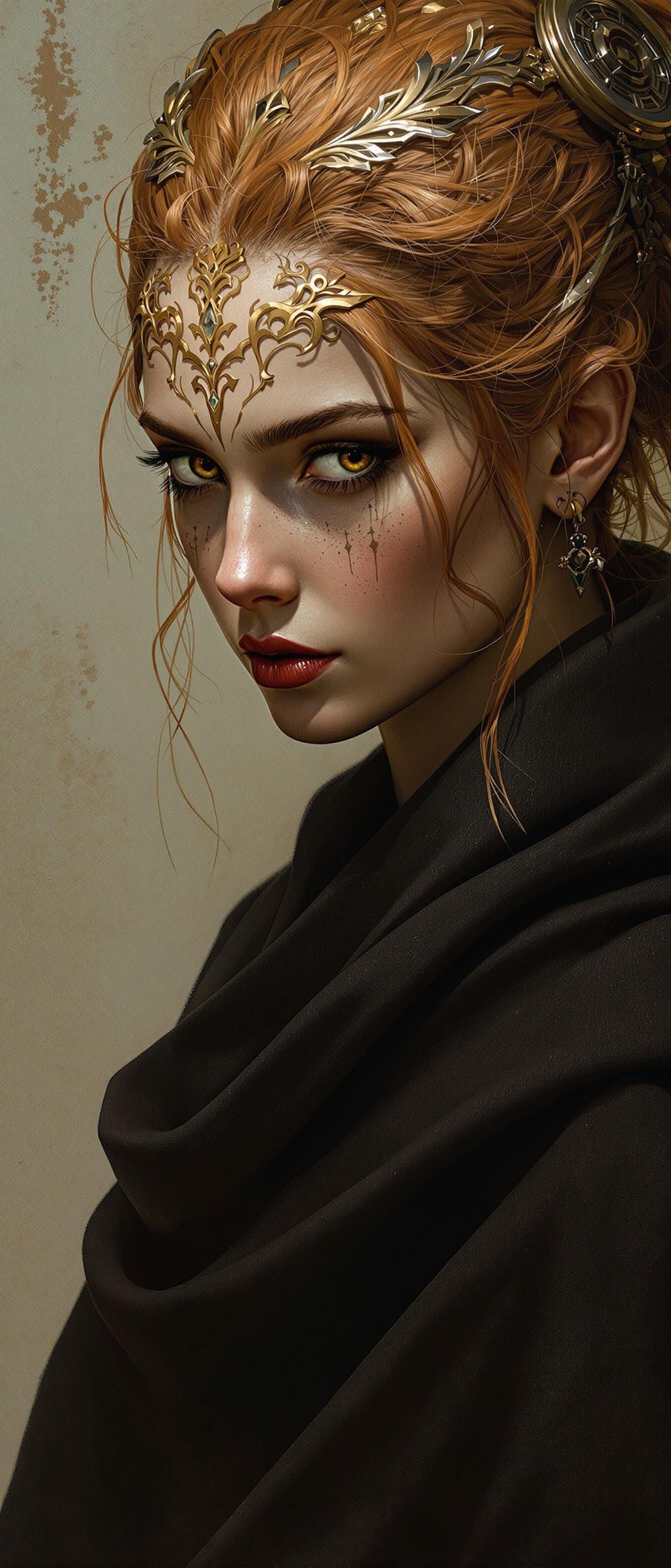 Hyperrealistic Roocco Lady in Elegant Toga with Intricate De...