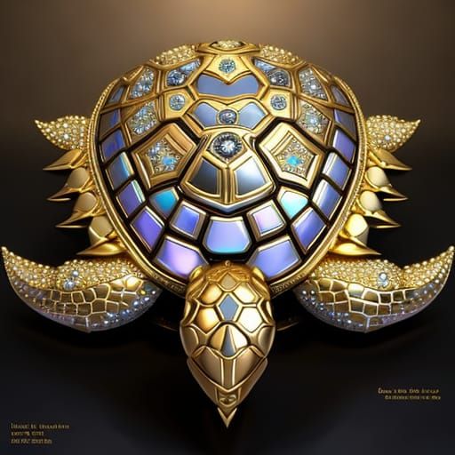 Diamond Turtle: Fantasy Splash Art in 8K