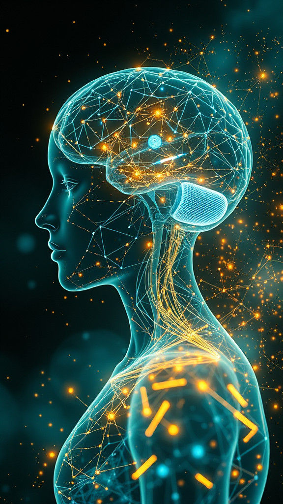 Hybrid Brain: Biology Meets Quantum Computing in Surreal Sty...