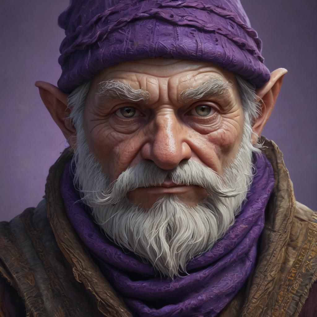 Gnome Cleric Portrait in Oil Painting Style