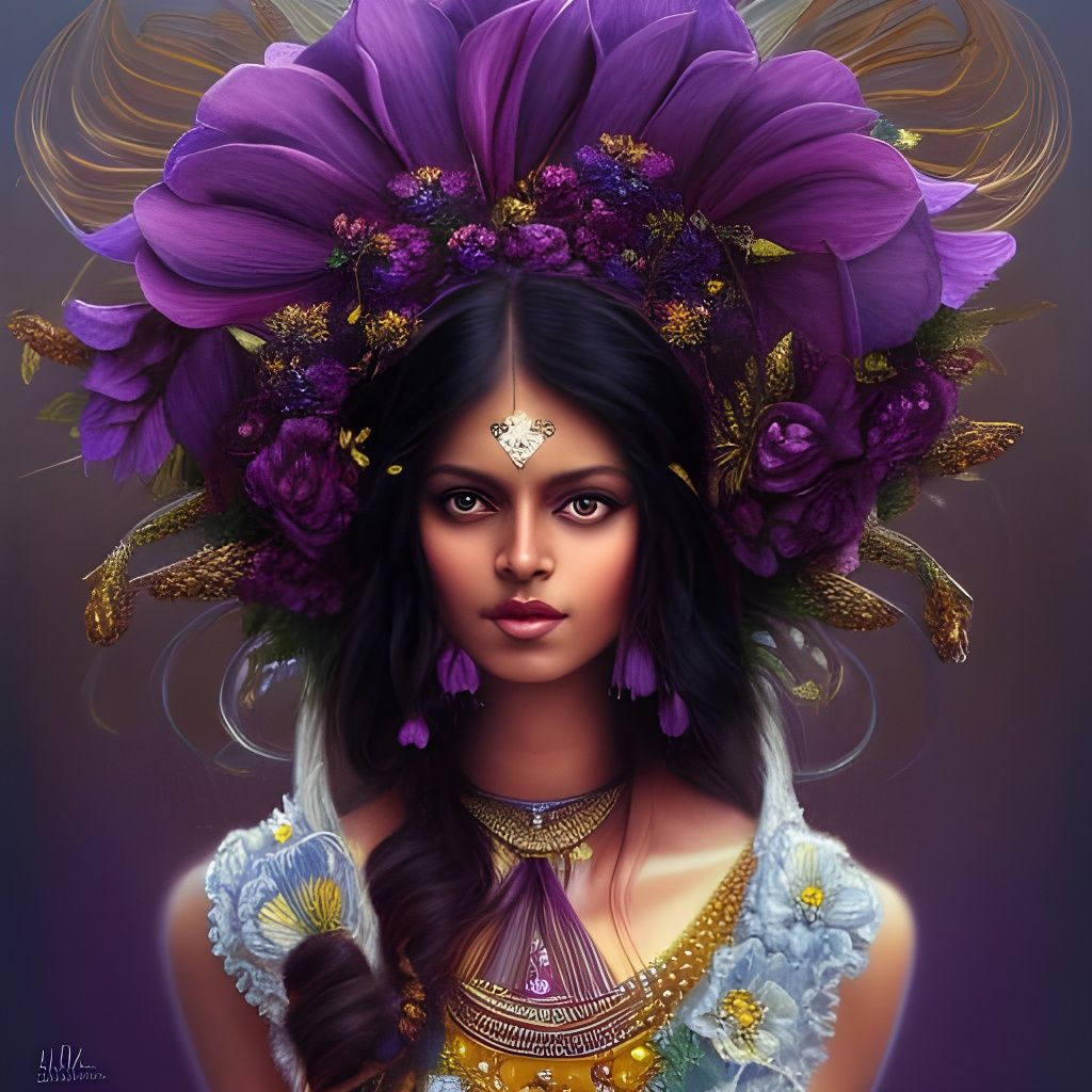 Neovictorian Indian Woman Portrait in Artgerm Style