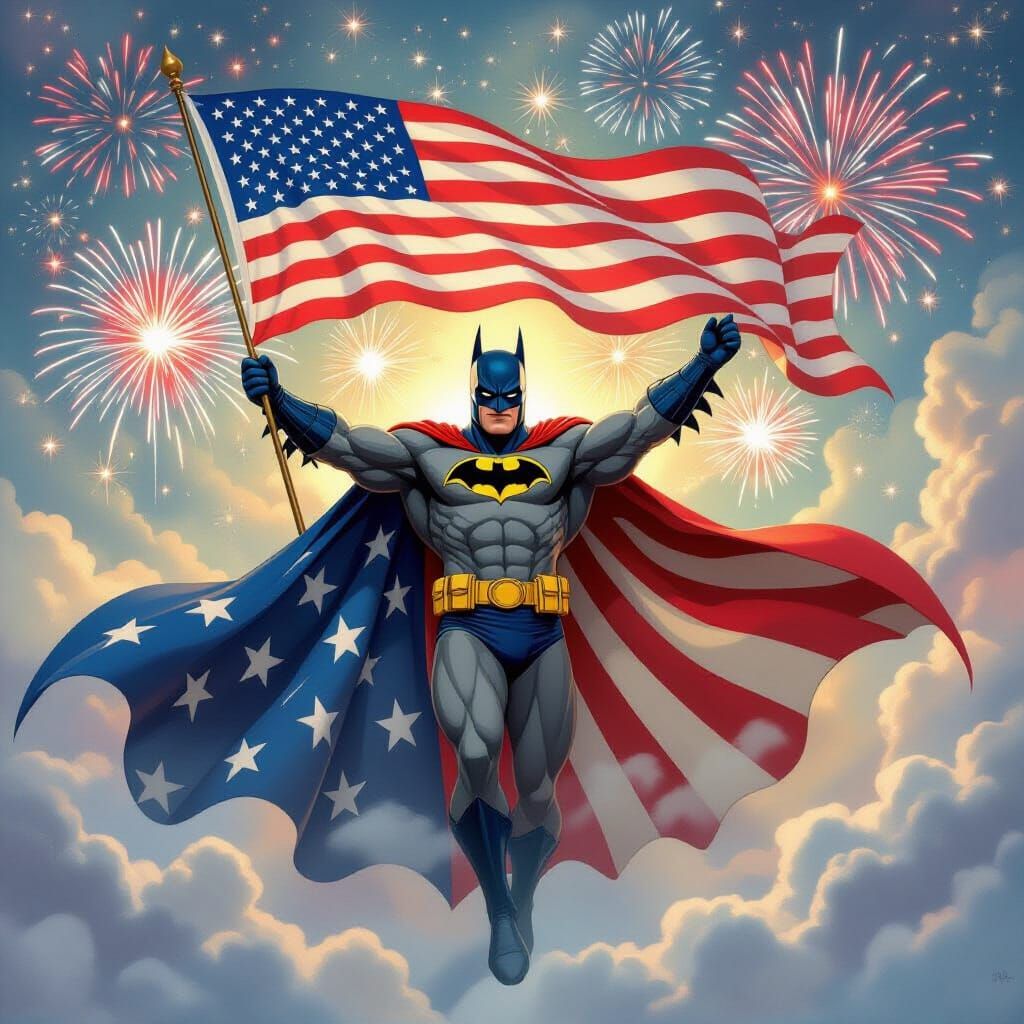 Patriotic Batman Celebrates Independence Day