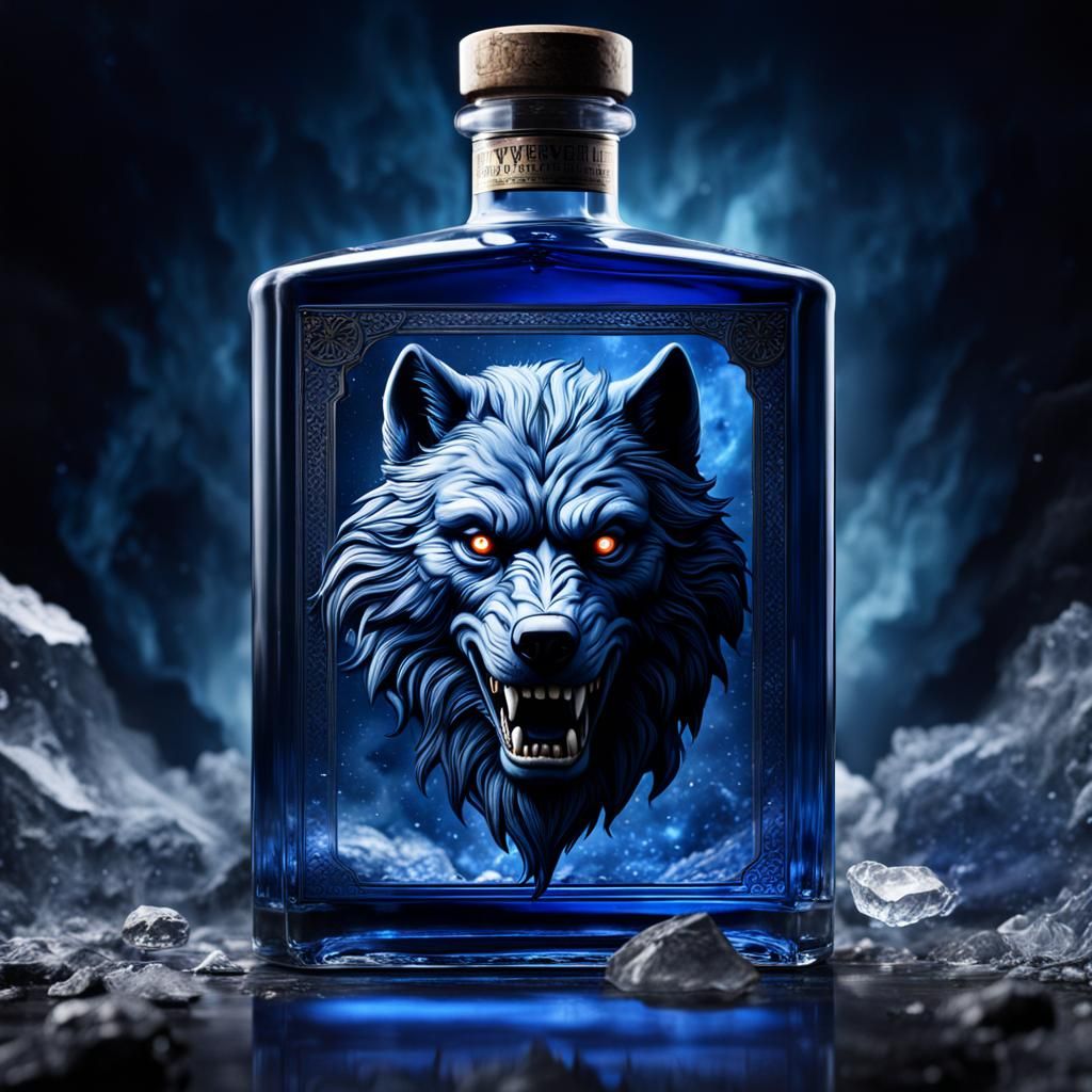 Sapphire Blue Werewolf Gin: Digital Matte Painting