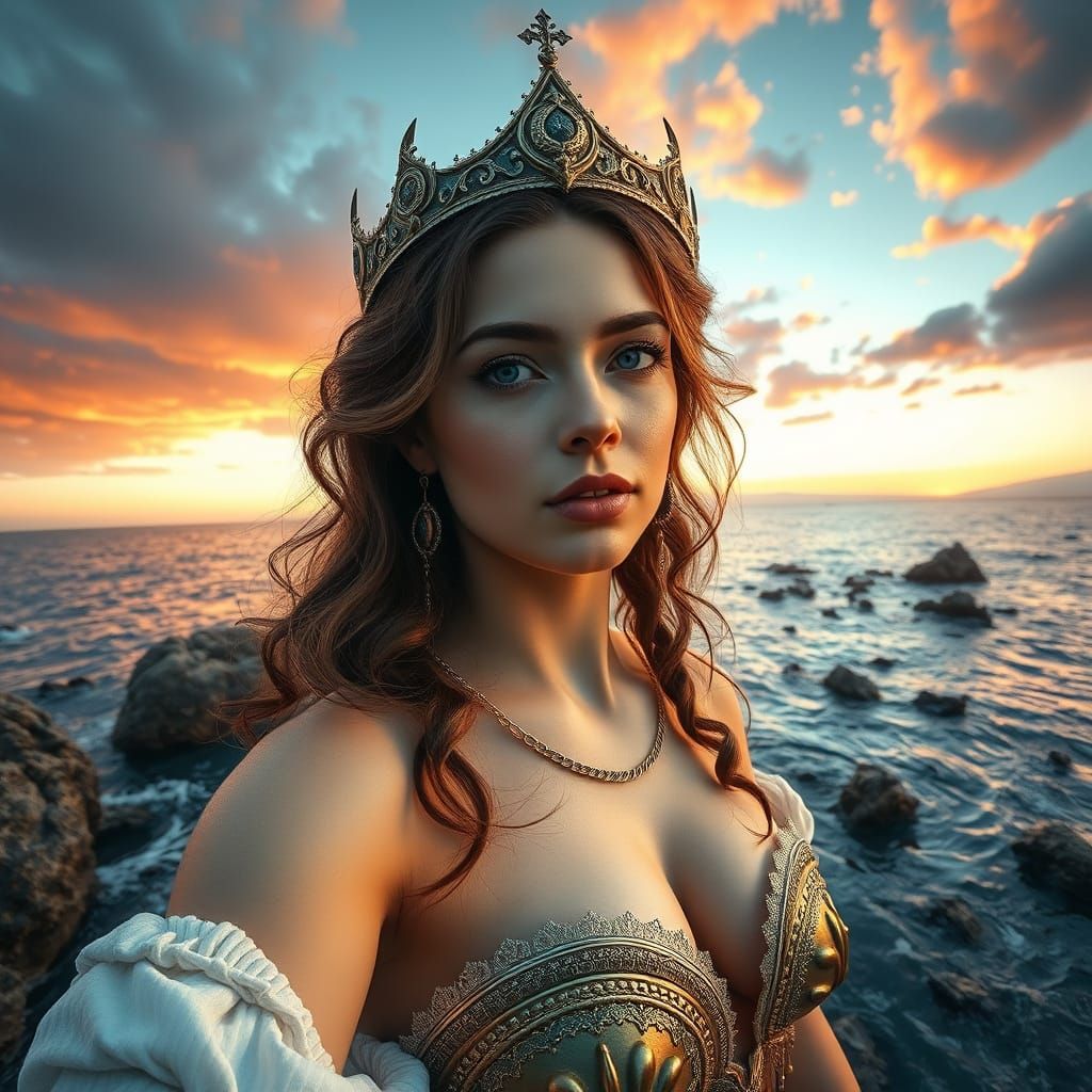 Stunning Siren in Ultra-Detailed Panoramic View