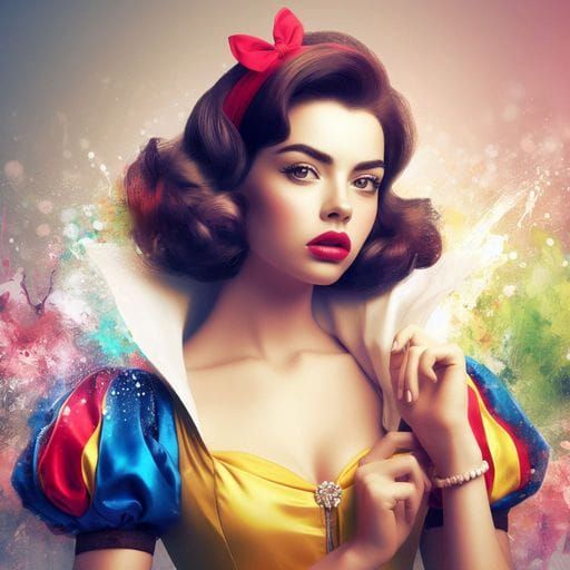 Futuristic Punk Snow White Splash Art