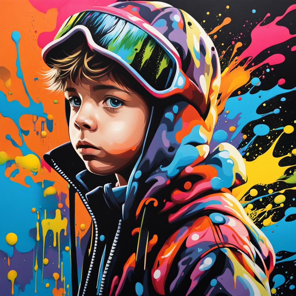 Vibrant Youth in Graffiti Style