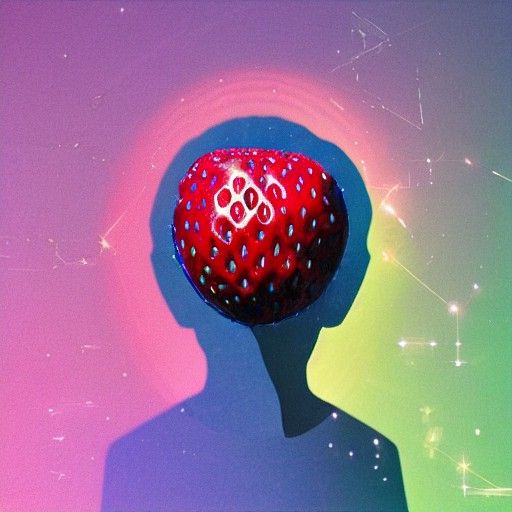 Cosmic Strawberry in Holographic Astral Illustration