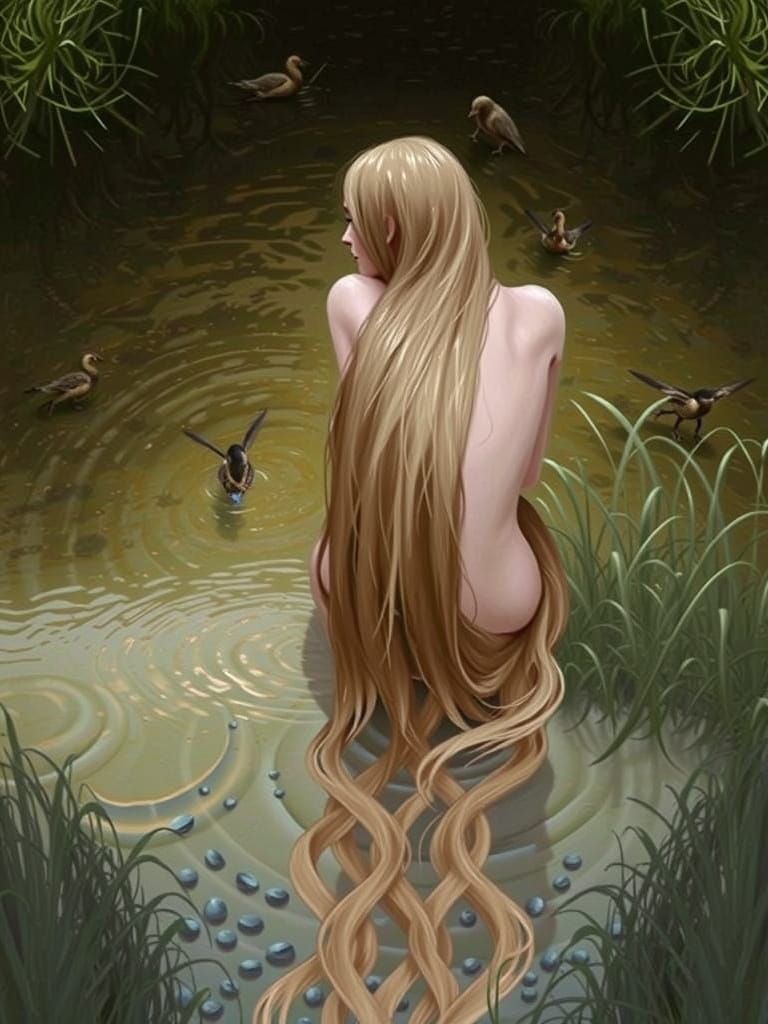 Elegant Female Figure by the Water