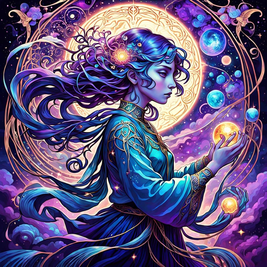 Holographic Astral Art of Woman's Cosmic Journey