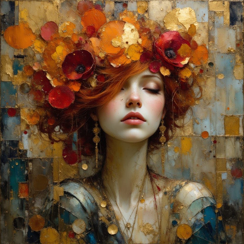 Ethereal Redhead in Mystical Landscape