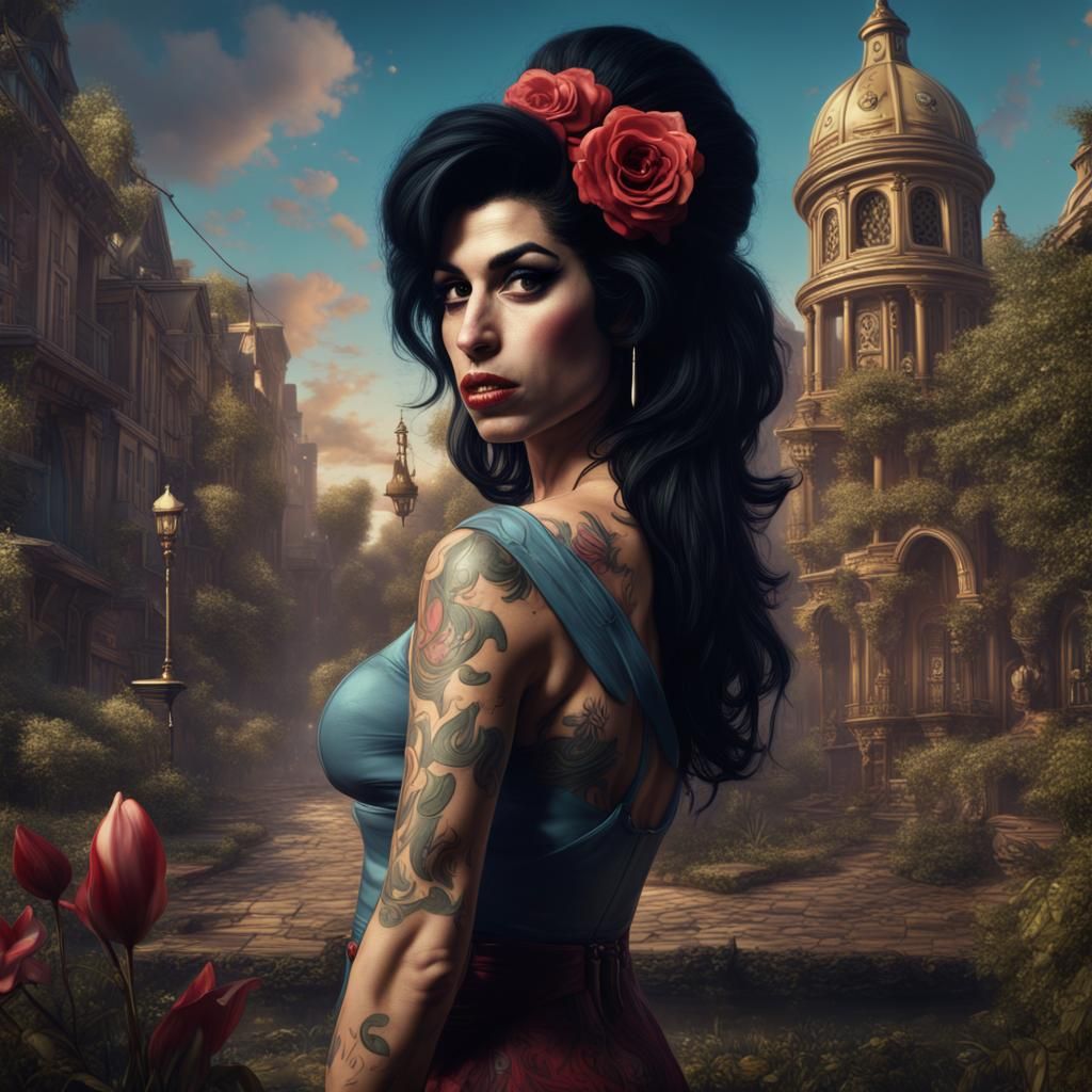 Detailed Matte Painting of Amy Winehouse