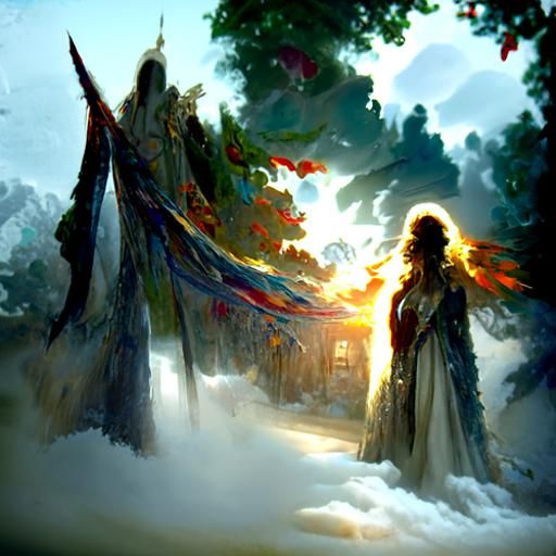 Ethereal Fantasy with Divine Sunshine Beams