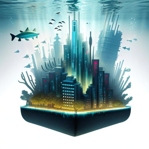 Underwater Utopia: A Metallic City of the Future