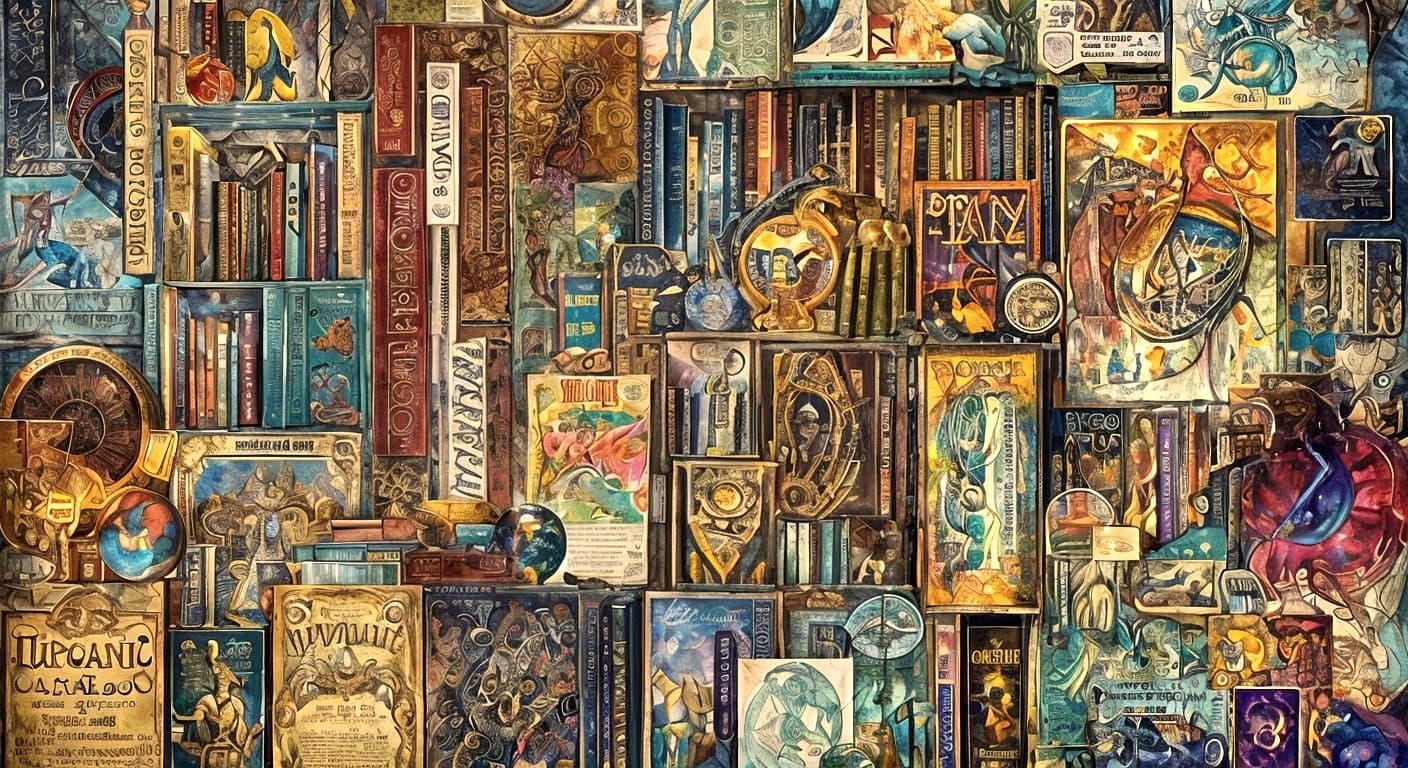 Bizarre Bookshelf of Magic, Trending Fantasy Art