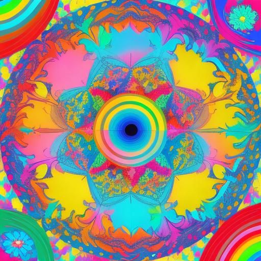 Vibrant Pop Art Teacup Overflowing with Hearts