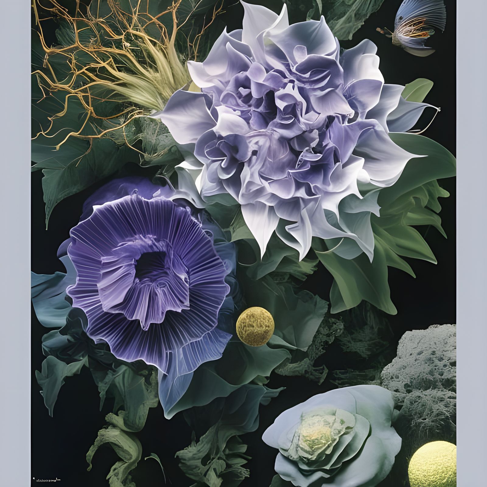 Recursive Mandelbulb Fractal in Lilac and Purple