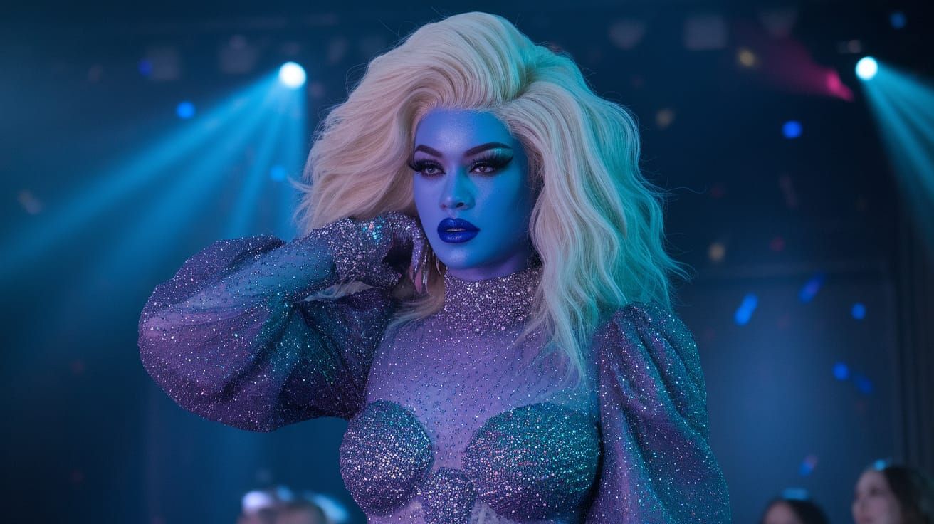 Cosmic Blond in Indigo Glamour